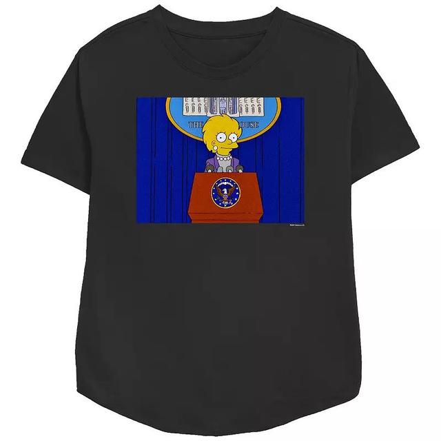 Womens The Simpsons Future President Lisa Relaxed Fit Graphic Tee, Girls Product Image