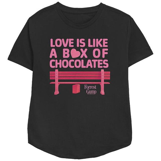 Womens Forrest Gump Love Is Like A Box Of Chocolates Relaxed Fit Graphic Tee, Girls Product Image