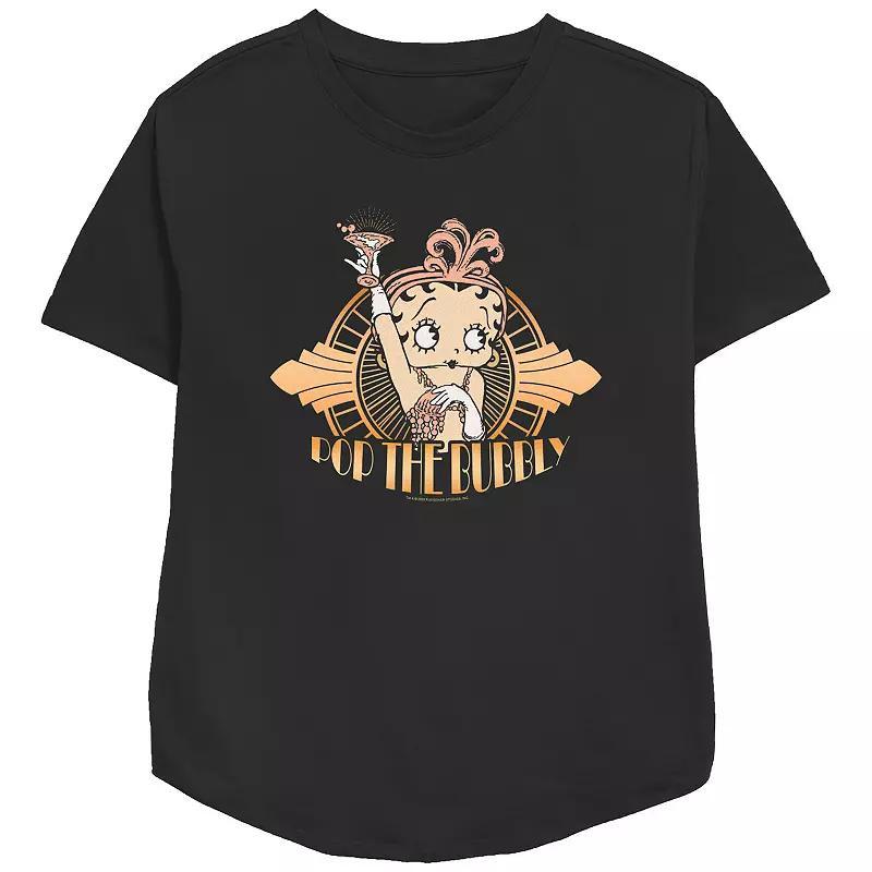 Womens Betty Boop Pop The Bubbly Relaxed Fit Graphic Tee, Girls Product Image