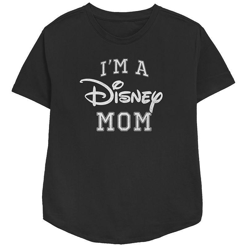 Disney Womens Im A Mom Collegiate Relaxed Fit Graphic Tee, Girls Product Image