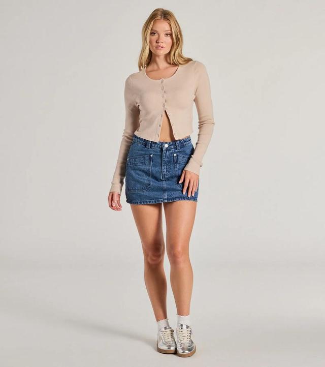 Cozy Charm Cropped Knit Cardigan Product Image