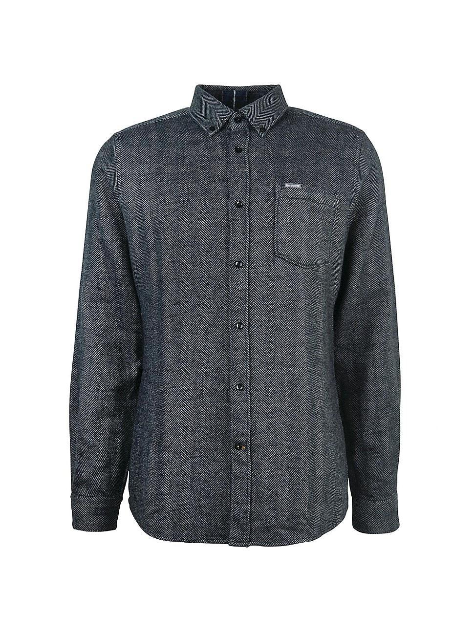 Mens Robertson Herringbone Cotton Shirt Product Image