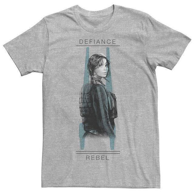 Mens Star Wars Rogue One Jyn Defiance U-Wing Tee Athletic Grey Product Image