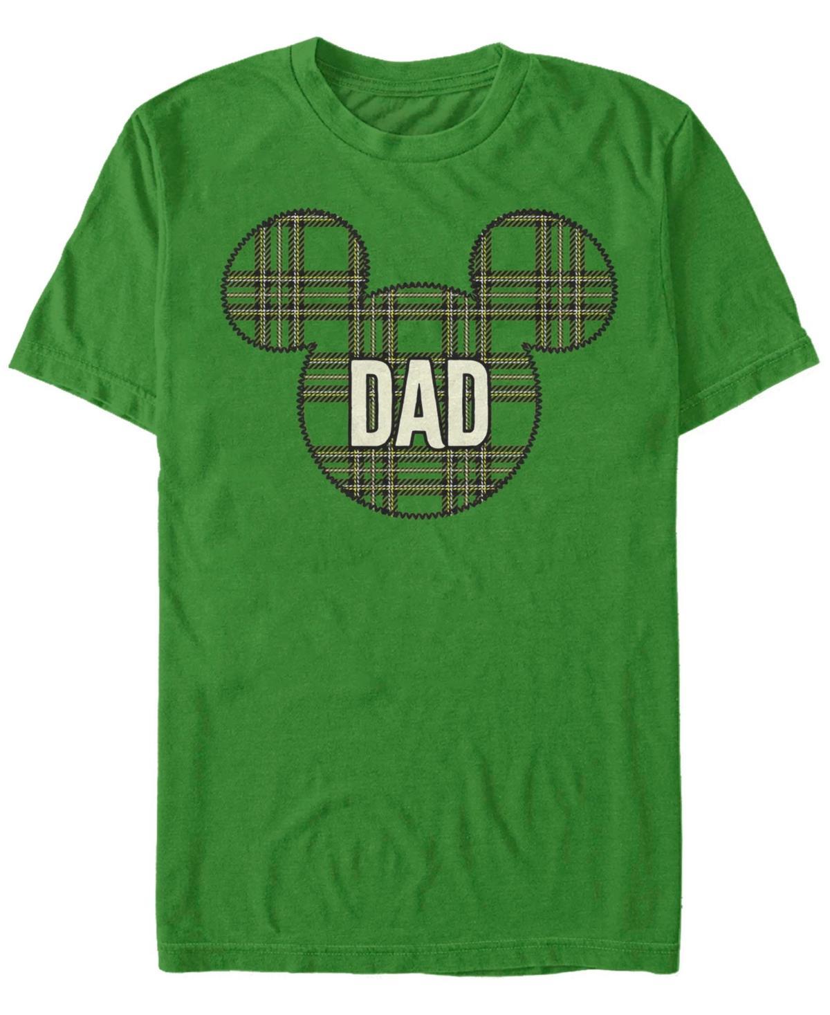 Disneys Mickey And Friends Christmas Plaid Mickey Dad Mens Tee Product Image