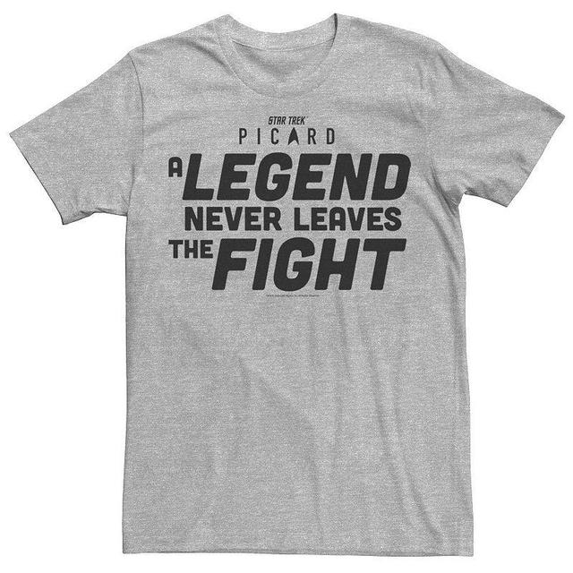 Mens Star Trek: Picard A Legend Never Leaves The Fight Tee Athletic Grey Product Image