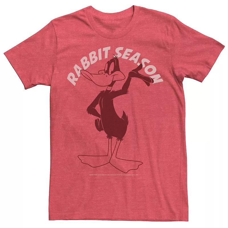 Mens Looney Tunes Daffy Duck Rabbit Season Tee Red Grey Product Image