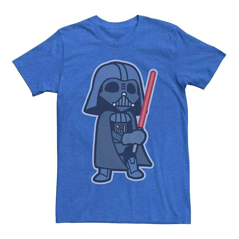 Mens Star Wars Darth Vader Cartoon Style Graphic Tee Royal Grey Product Image