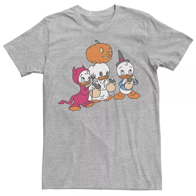 Disneys Duck Tales Huey Dewey Louie Big & Tall Trick Or Treating Graphic Tee, Mens Athletic Grey Product Image