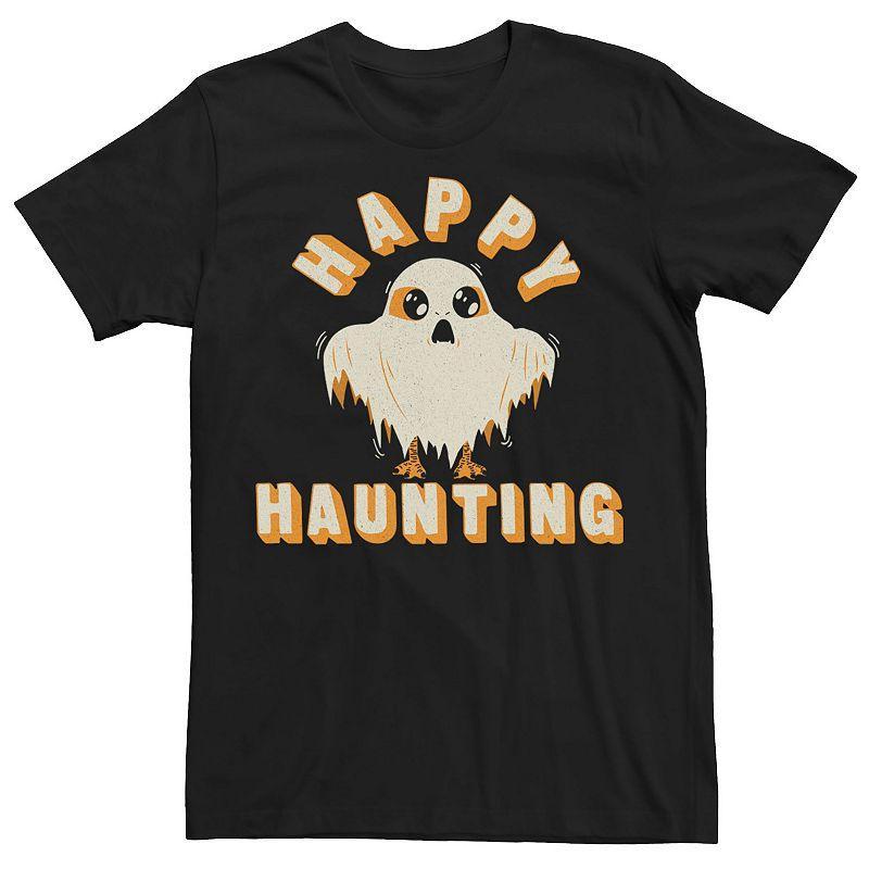 Mens Star Wars Porg Happy Haunting Halloween Poster Tee Product Image