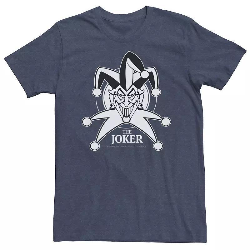 Big & Tall DC Comics Batman The Joker Smiling Classic Poster Tee, Mens Navy Grey Product Image