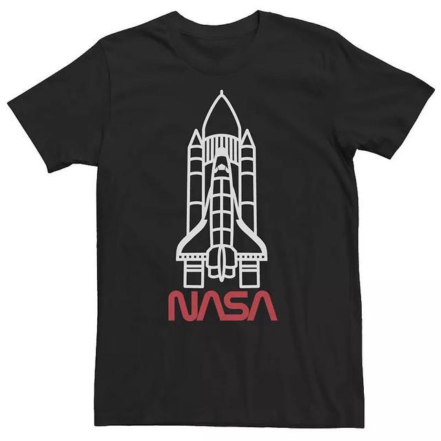 Big & Tall NASA Space Shuttle Line Art Logo Tee, Mens Black Product Image