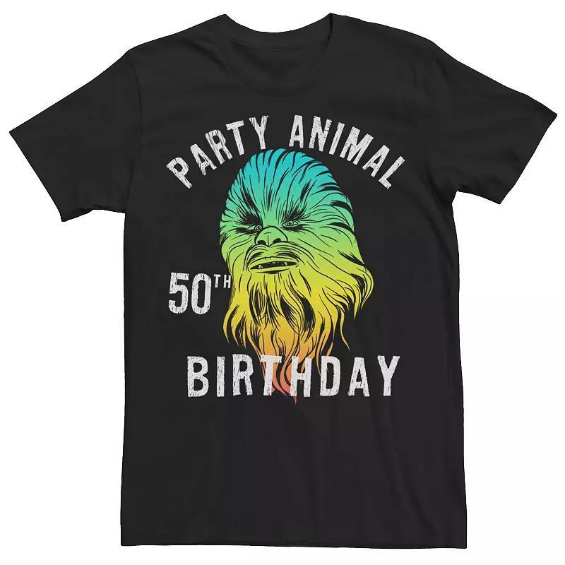 Mens Star Wars Chewbacca Party Animal 50th Birthday Graphic Tee Product Image