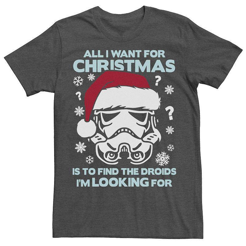 Mens Star Wars Storm Trooper Droids Christmas Tee Grey Heather Product Image