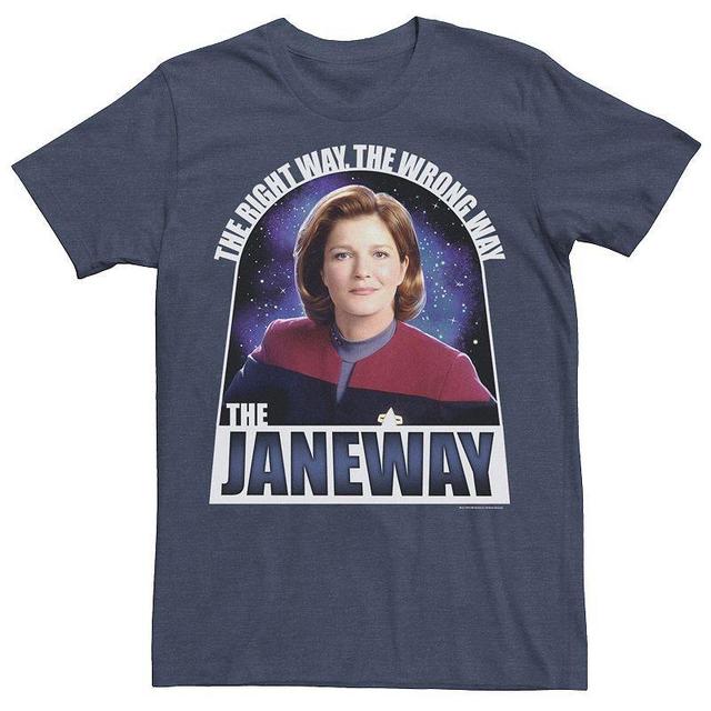 Mens Star Trek Voyager The Janeway Tee Navy Grey Product Image