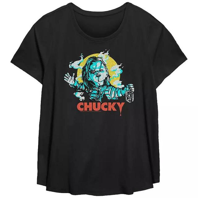 Plus Size Chucky Is Here Flowy Graphic Tee, Womens Product Image