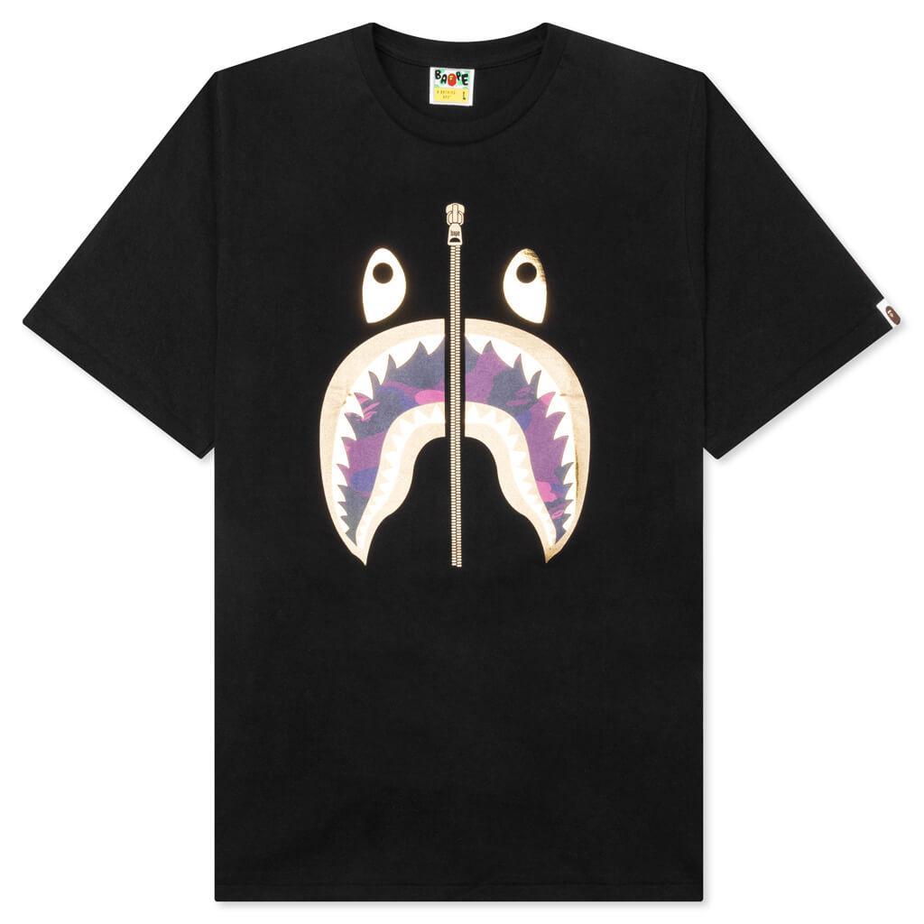 Color Camo Shark Tee - Black/Purple Male Product Image