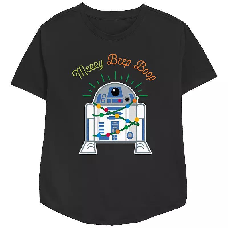 Womens Star Wars R2-D2 Merry Beep Boop Relaxed Fit Graphic Tee Product Image