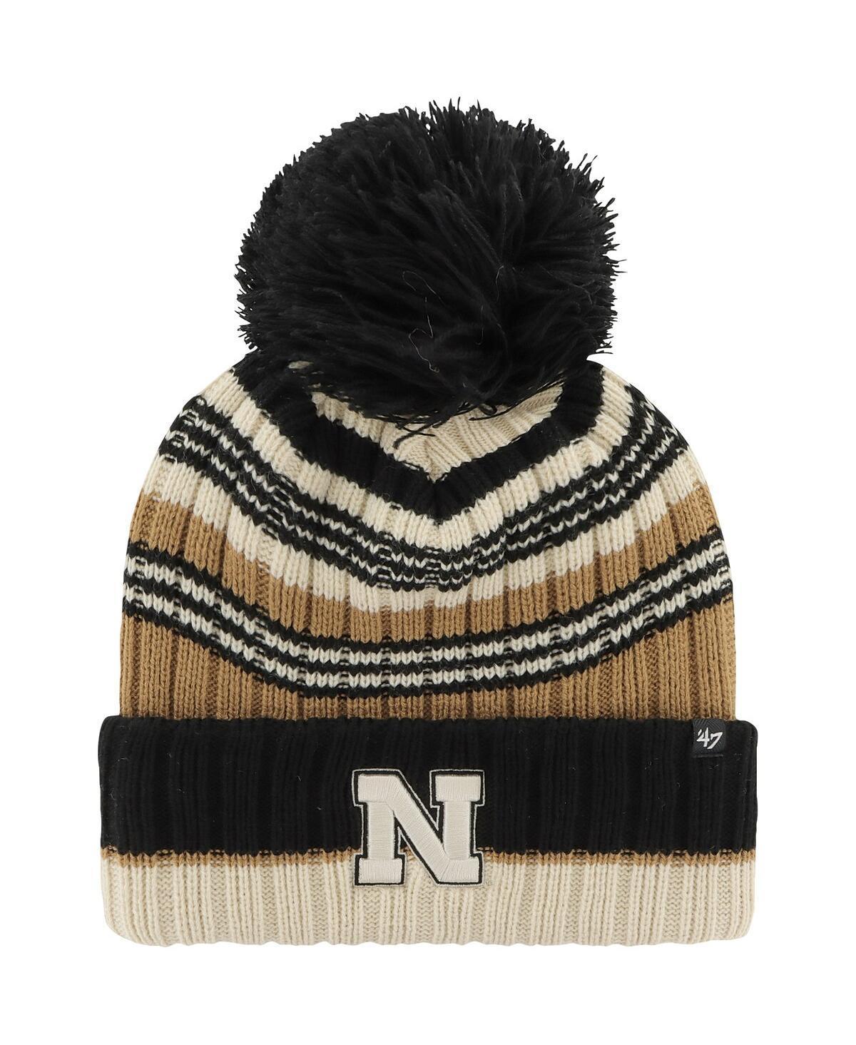 Womens 47 Brand Khaki Nebraska Huskers Barista Cuffed Knit Hat with Pom Product Image