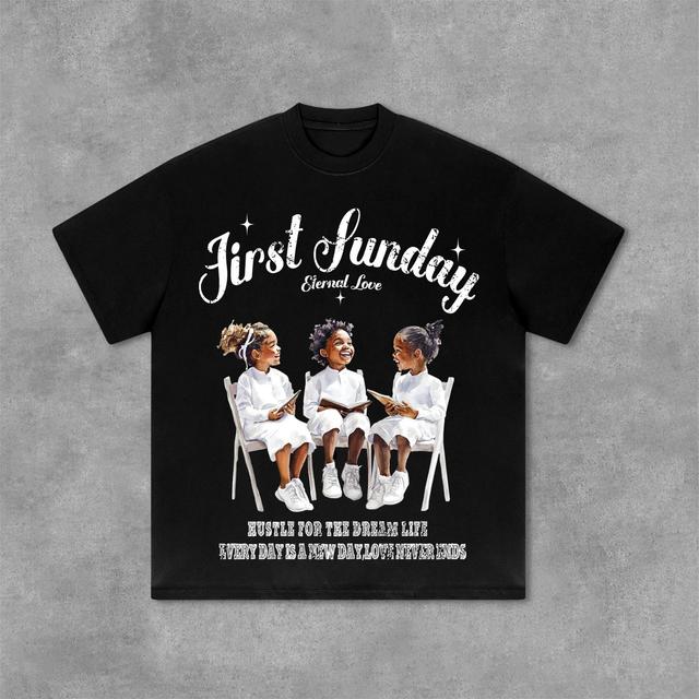 Sopula First Sunday Graphics Print Cotton T-Shirt Product Image