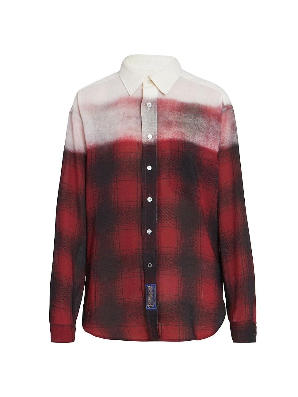 Womens Oversized Plaid Wool-Blend Shirt product image