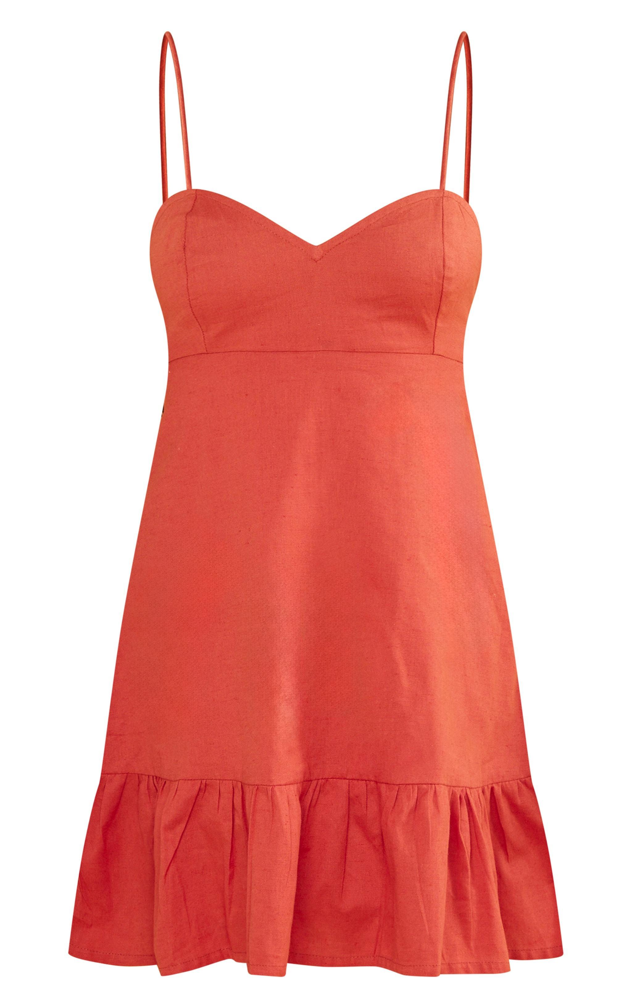 Rust Tierred Cross Back Shift Dress Product Image