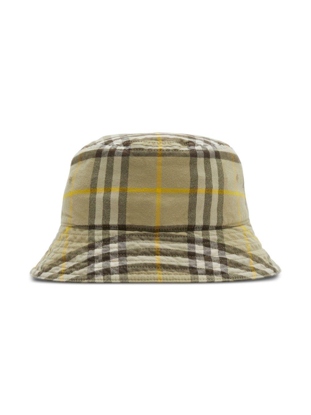 BURBERRY Archive Check Cotton Bucket Hat In Hunter Product Image