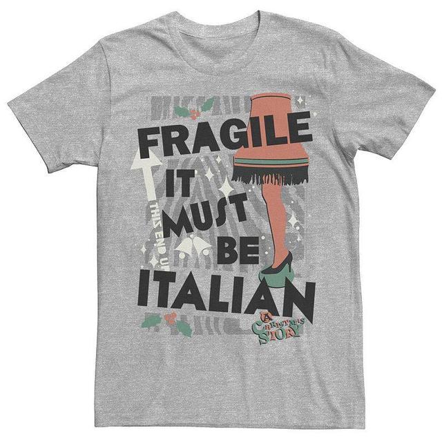 Mens Christmas Story Fragile Italian Tee Athletic Grey Product Image