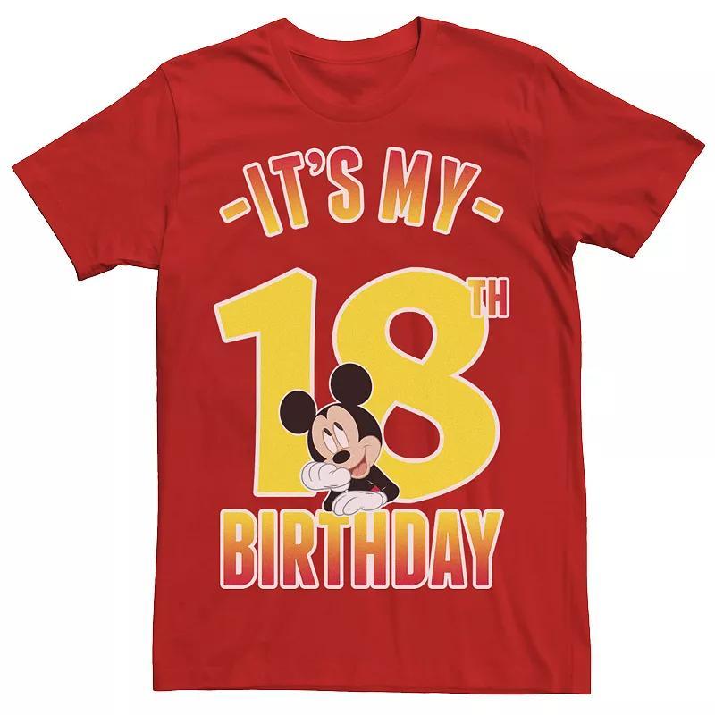 Mens Disney Mickey Mouse Its My 18th Birthday Gradient Portrait Tee Product Image