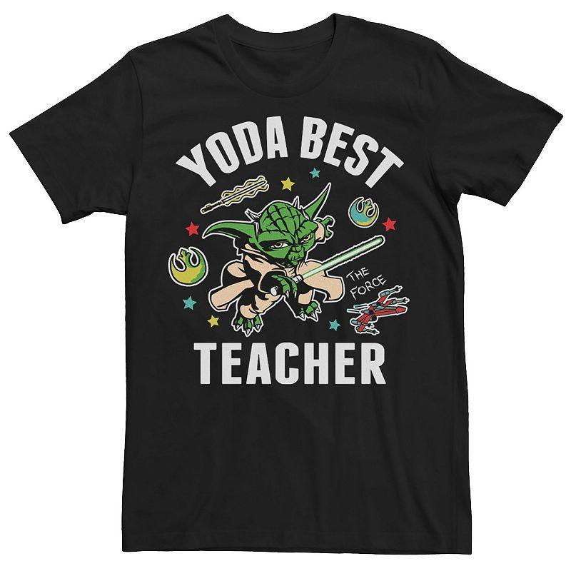 Mens Star Wars Yoda Best Teacher Homework Portrait Tee Product Image