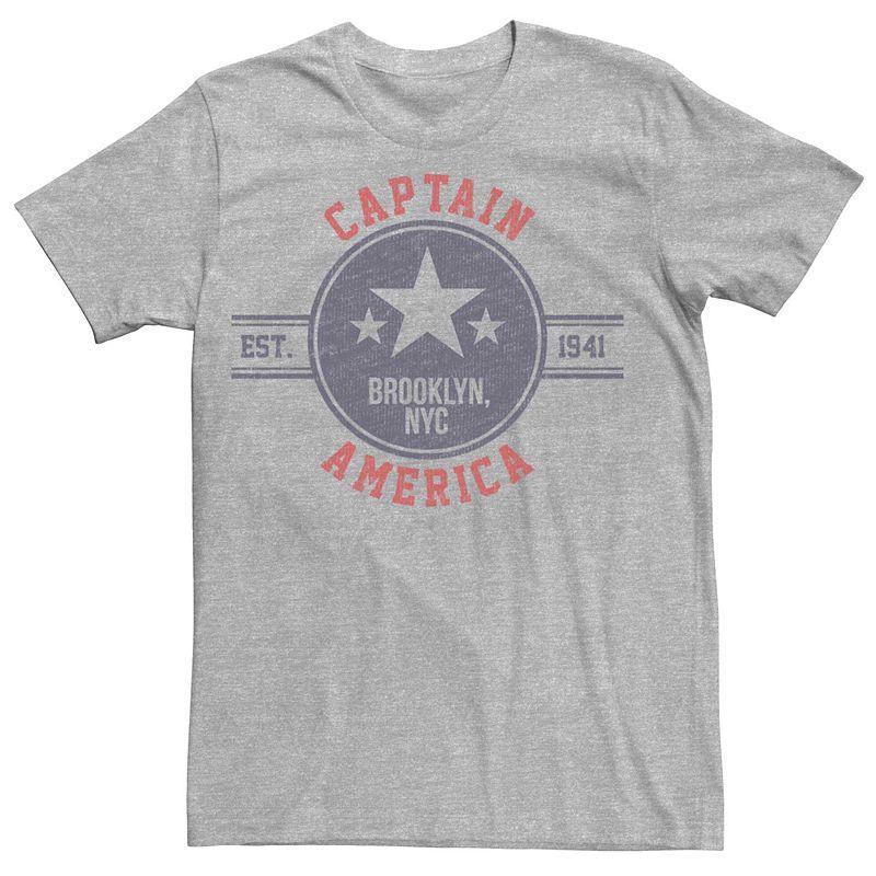 Mens Marvel Captain America Brooklyn Jersey Logo Tee Athletic Grey Product Image