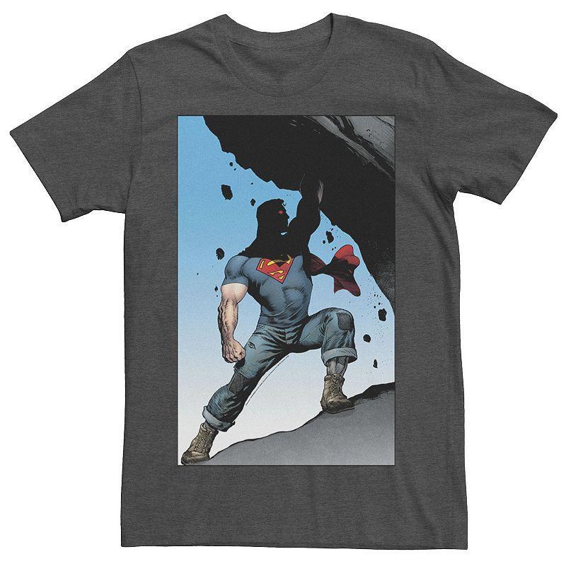 Mens DC Comics Superman Power Lift Comic Poster Tee Grey Product Image