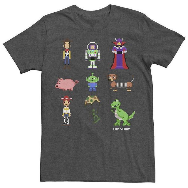 Disney / Pixars Toy Story Mens Pixel Toys 8 Bit Retro Style Tee Grey Heather Product Image