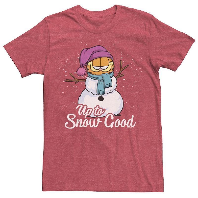 Mens Garfield Snow Good Christmas Tee Red Grey Product Image