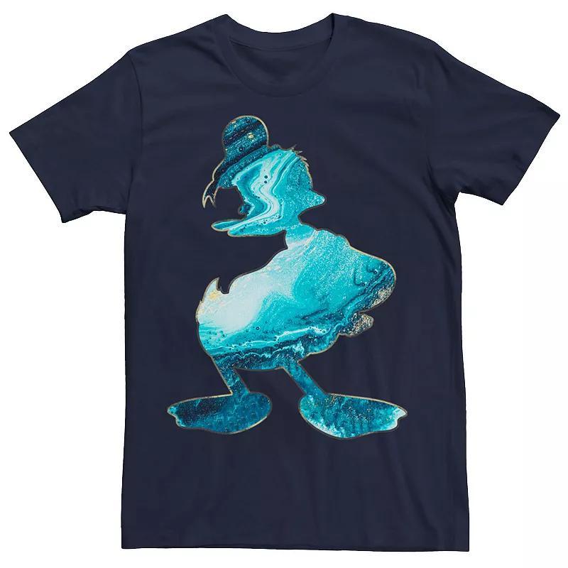 Mens Disney Donald Duck Paint Pour Portrait Tee Blue Product Image