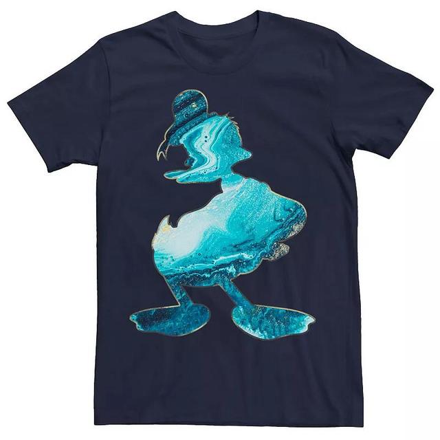 Disneys Donald Duck Paint Pour Portrait Mens Tee Blue Product Image