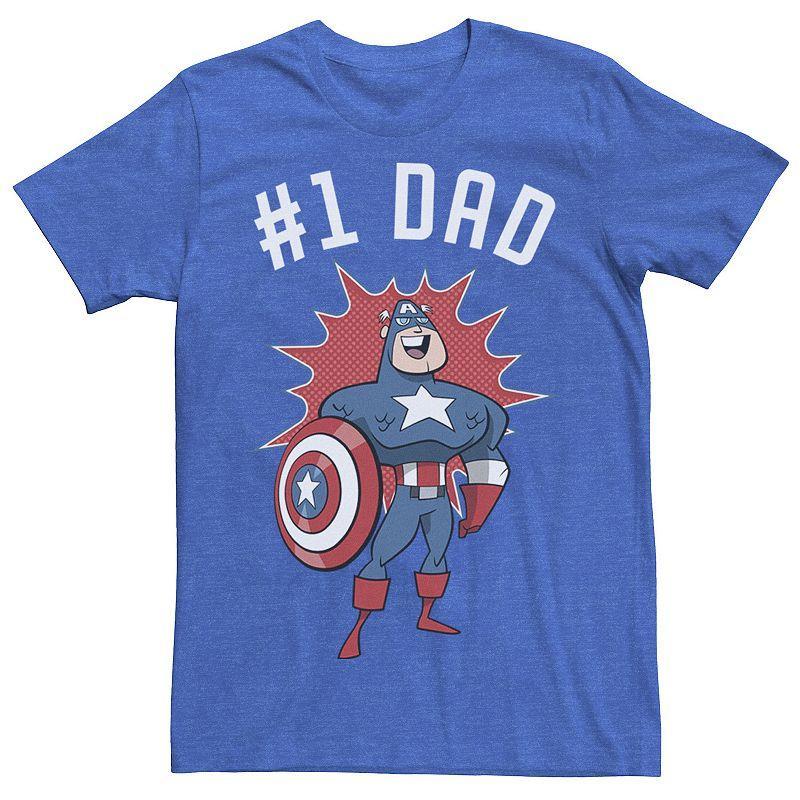 Mens Marvel Fathers Day #1 Dad Captain America Portrait Tee Product Image