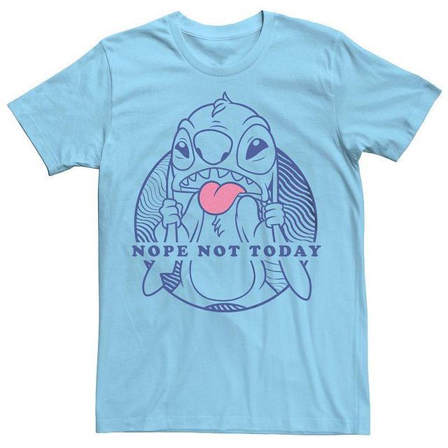 Disneys Lilo & Stitch Mens Nope Not Today Tee Light Blue Product Image