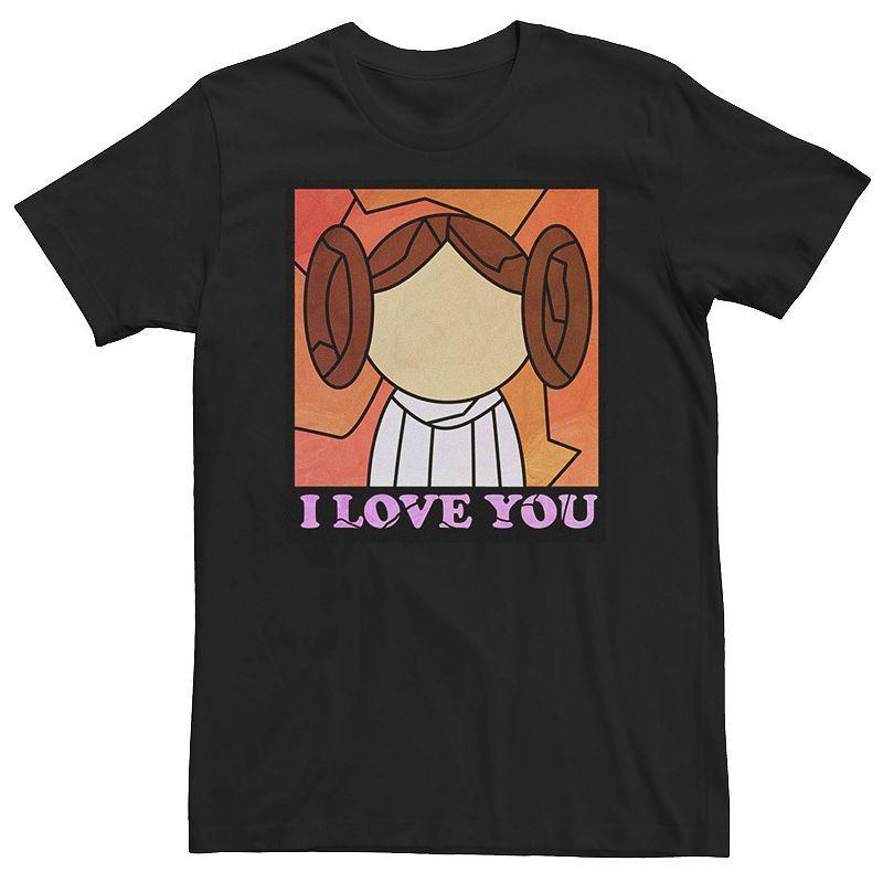 Mens Star Wars Princess Leia I Love You Stained Glass Graphic Tee Product Image