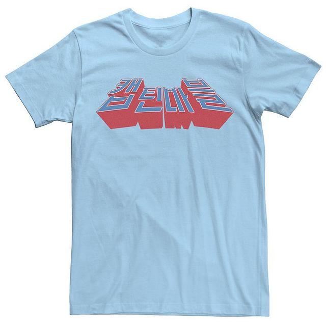 Mens Marvel Captain Marvel Hangul Text Logo Graphic Tee Light Blue Product Image