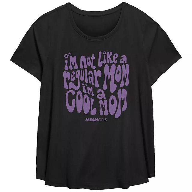 Plus Size Mean Girls Im Not A Regular Mom Im A Cool Mom Scoop Hem Flowy Graphic Tee, Womens Product Image