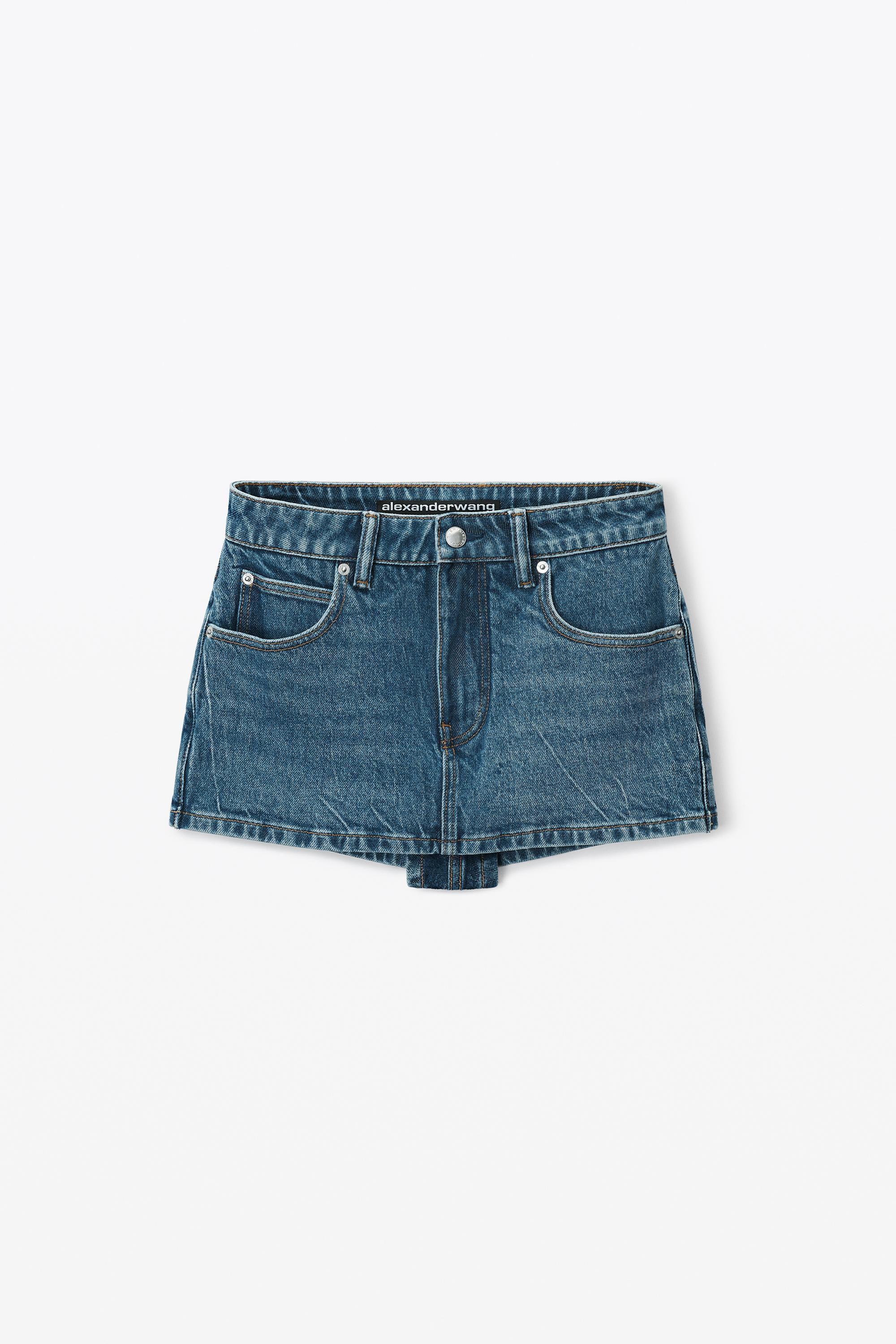 Mid-rise Skort In Comfort Stretch Denim Product Image