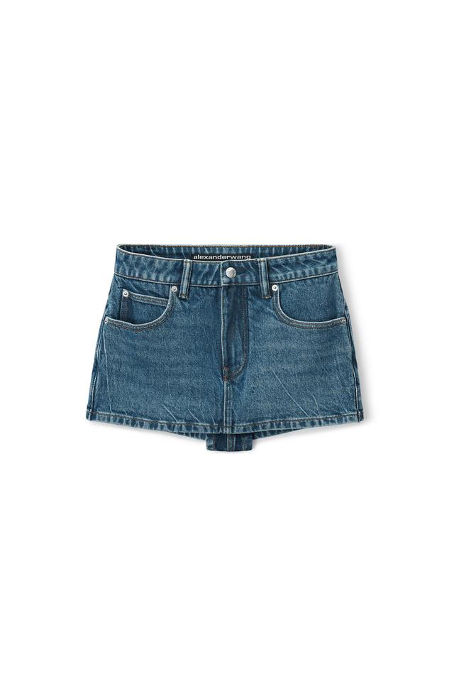 Mid-rise Skort In Comfort Stretch Denim Product Image