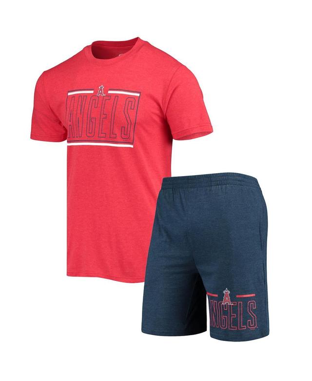 Mens Concepts Sport Navy/Red Los Angeles Angels Meter T-Shirt and Shorts Sleep Set Product Image