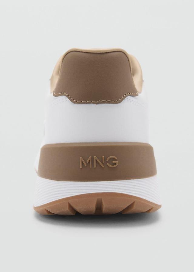 MANGO MAN - Leather mixed sneakers whiteMen Product Image