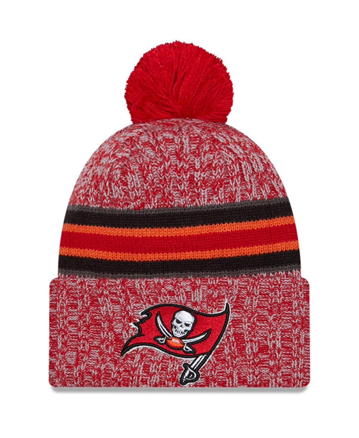 Mens New Era Red Tampa Bay Buccaneers 2023 Sideline Cuffed Knit Hat With Pom Product Image