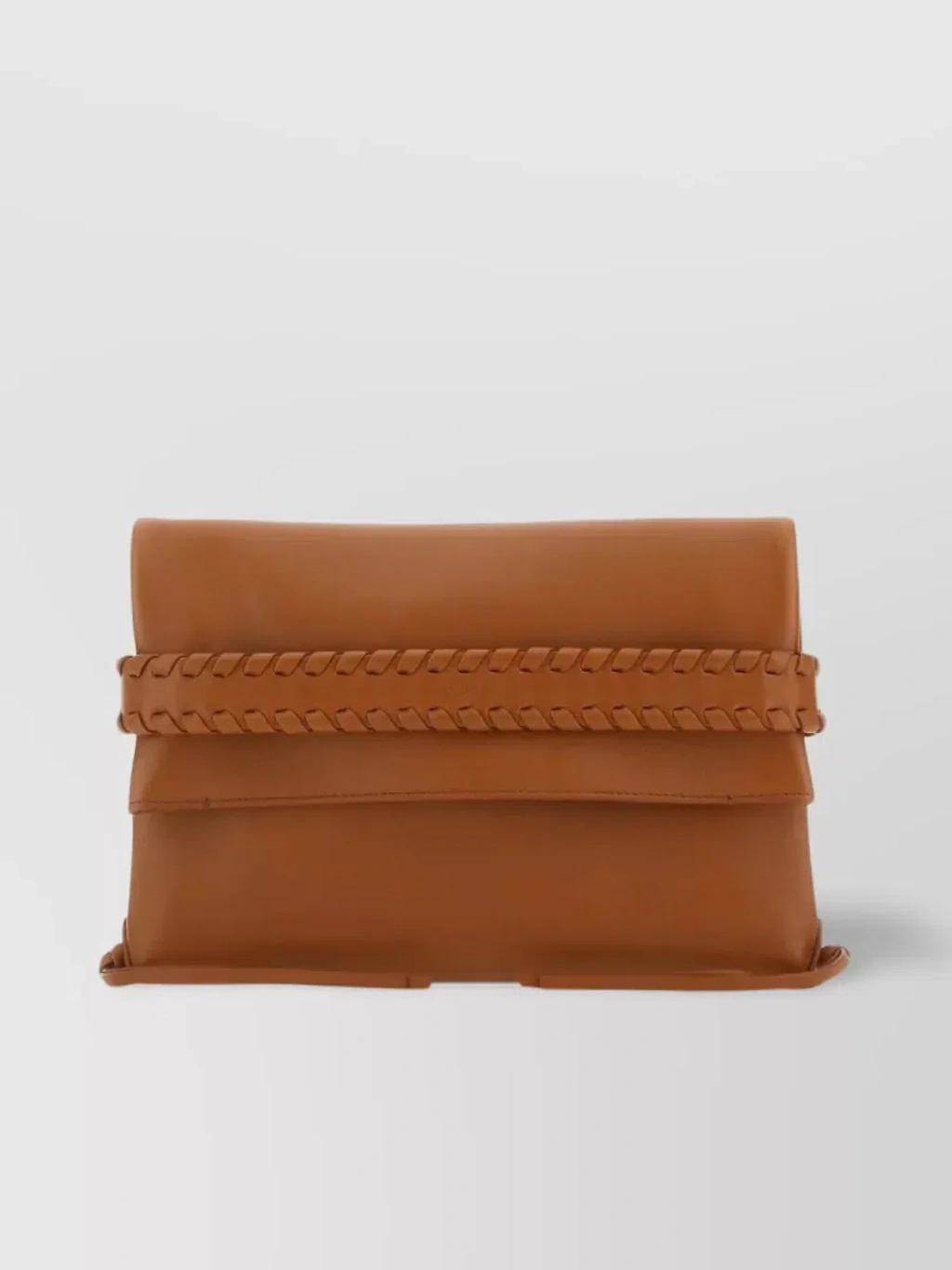 Mony Clutch In Luxe Caramel Leather In Brown product image