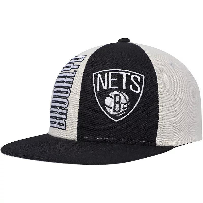 Mens Mitchell & Ness Cream Brooklyn Nets Hardwood Classics Pop Snapback Hat Product Image