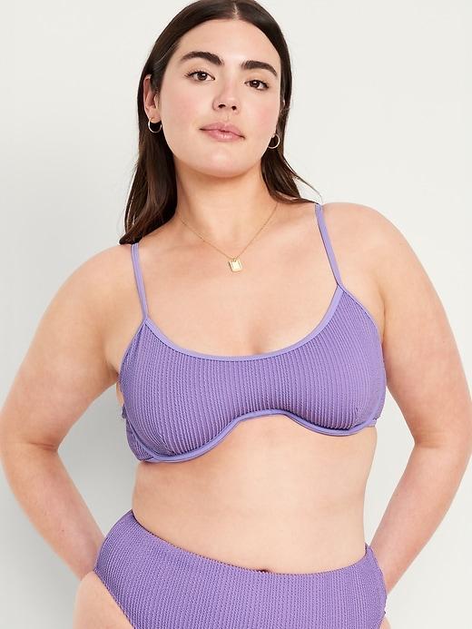 Ribbed Underwire Bikini Swim Top Product Image