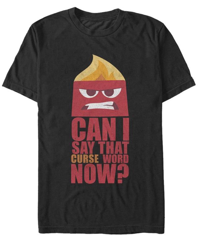 Mens Disney Pixar Inside Out Anger Curse Word Tee Black Product Image