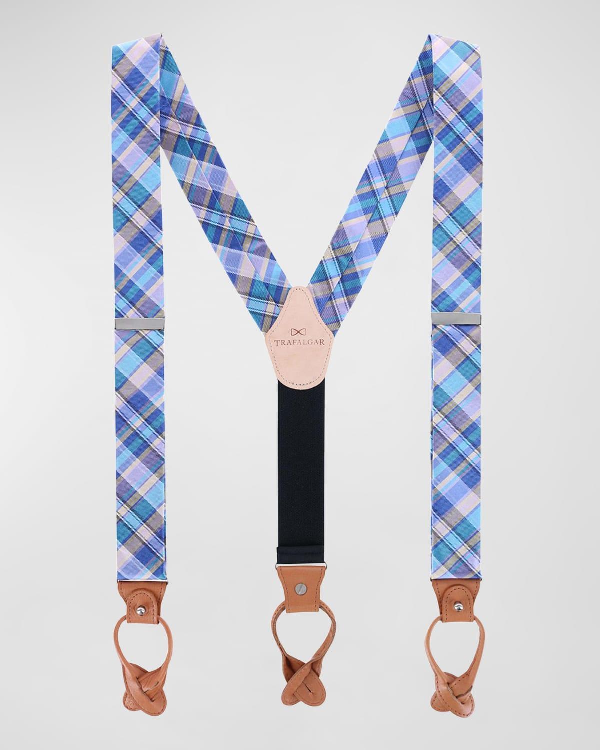 Trafalgar Sherwood Plaid Silk Suspenders Product Image